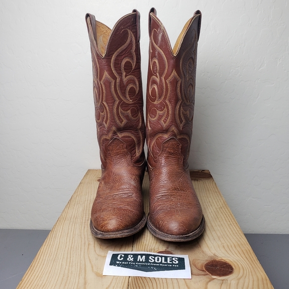 Nocona Shoes Nocona Bullhide Brown Cowboy Boots Vtg Poshmark